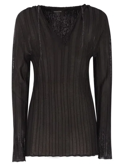 Fabiana Filippi Lurex Hooded Jumper In Black
