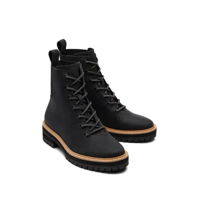 Toms Women's Frankie Water Resistant Lace-up Boot In Black
