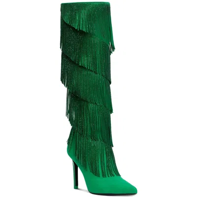 Inc Shyn Womens Faux Suede Tall Knee-high Boots In Green