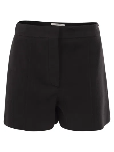Sportmax Double Pleated Tailored Shorts In Luxurious Wool In Black