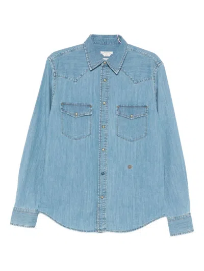 Jacob Cohen Solid Blue Tailored Shirt With Traditional Collar In Blue