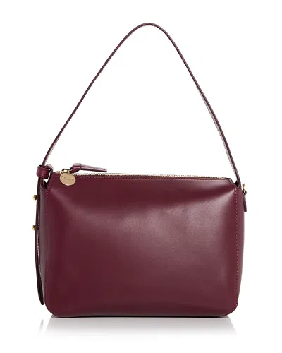 Clare V Fleurine Leather Shoulder Bag In Red