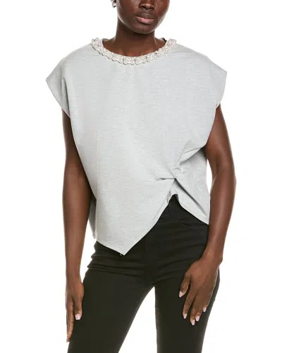 Gracia Twist Knot Top In Gray