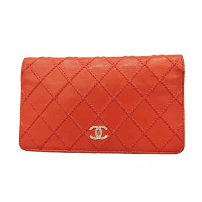 Pre-owned Chanel Leather Long Wallet (bi-fold) () In Multi