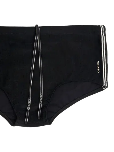 Osklen Side-striped Swim Shorts In Black