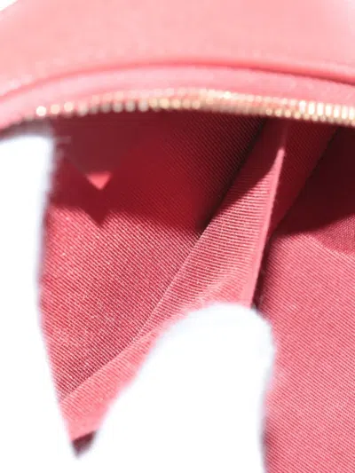 Pre-owned Chanel 2019 Quilted Caviar Round Woven Chain Top Handle Bag Satchel In Red