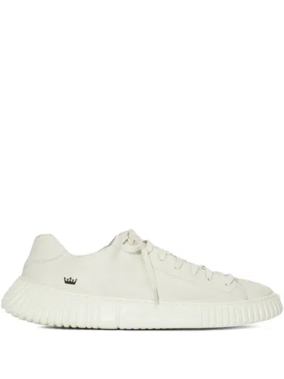 Osklen Logo-detail Leather Sneakers In White