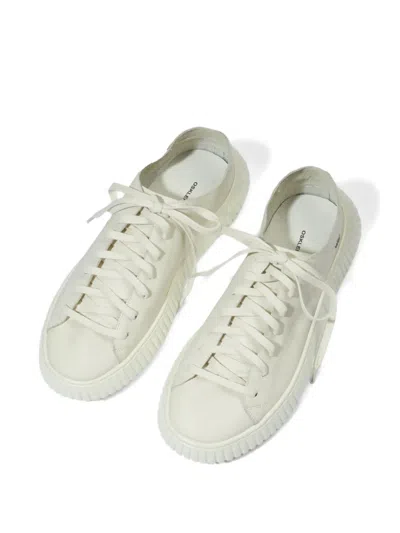 Osklen Logo-detail Leather Sneakers In White
