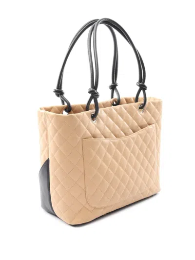 Pre-owned Chanel 2004-2005 Large Cambon Ligne Tote Bag In Brown
