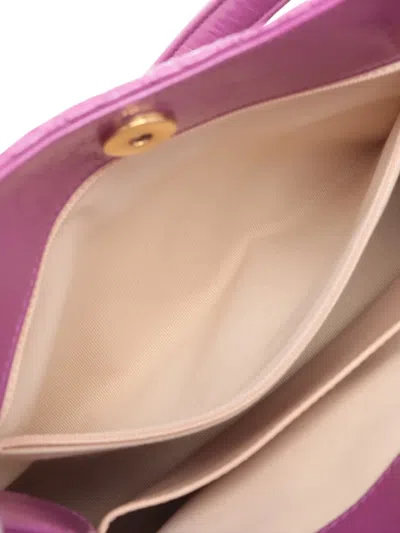 Pre-owned Chanel 2021-2025 Medium Shiny Crumpled Calfskin Wavy Cc Hobo Bag In Purple