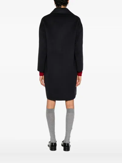 Prada Single-breasted Coat In Black