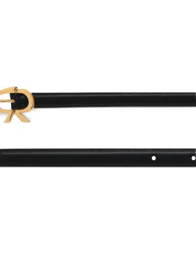 Gianvito Rossi Buckle-detail Leather Belt In Black