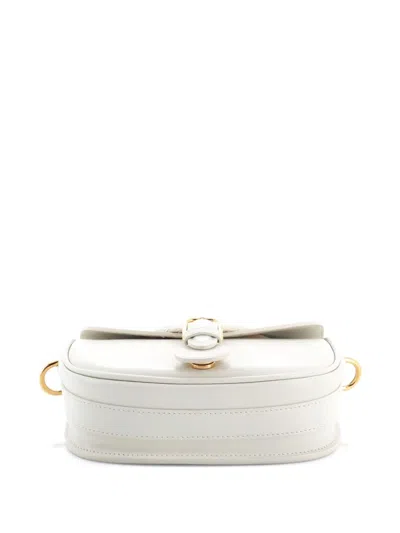 Pre-owned Dior Bobby Flap Bag Leather Medium Crossbody Bag In Neutral