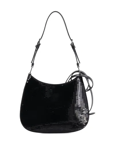 Pre-owned Prada Cleo Sequins Small Shoulder Bag In Black
