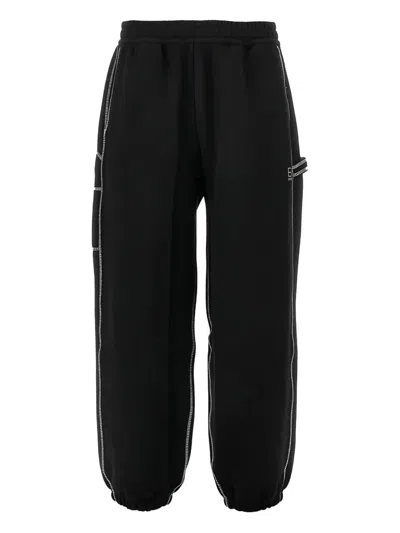 Ea7 Contrast-trim Joggers In Black