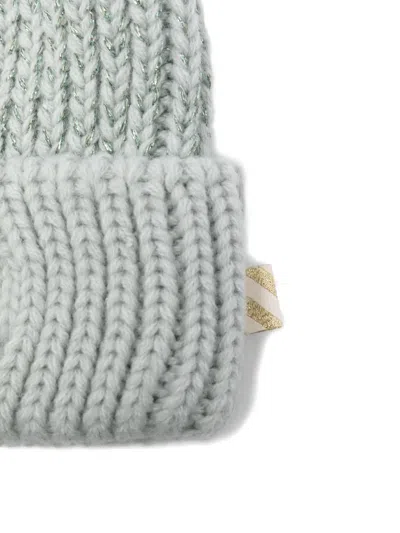 Billieblush Pompom Embroidered Beanie Hat In Gray