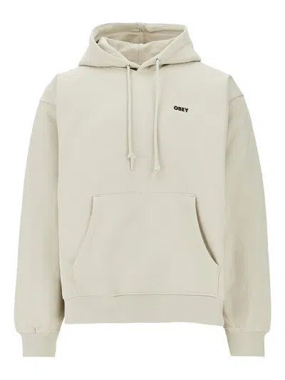Obey Kangaroo-pocket Hoodie In Neutral