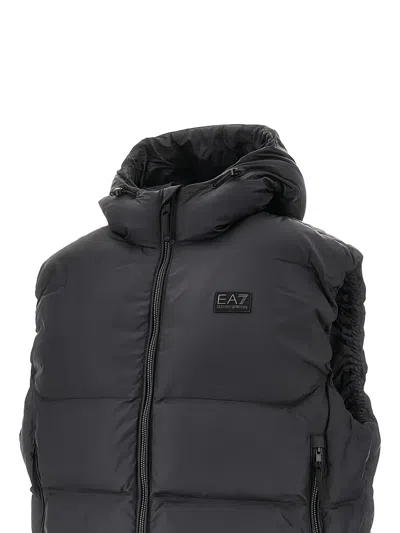 Ea7 Padded Micro Ripstop Vest In Black