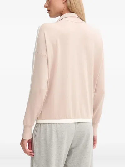 Hugo Boss Zip-neck Sweater In Pink