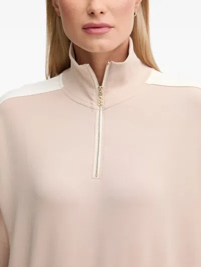 Hugo Boss Zip-neck Sweater In Pink