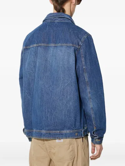 Wood Wood Buttoned Denim Jacket In Blue