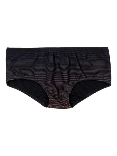 Osklen Gradient-effect Striped Swim Trunks In Black