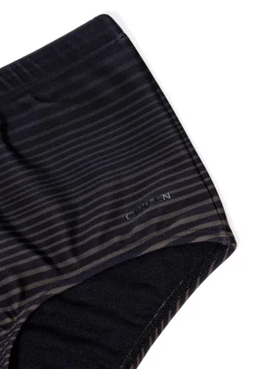 Osklen Gradient-effect Striped Swim Trunks In Black