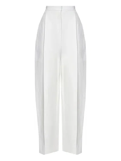 Khaite High-waisted Trousers With Bow Leg In White