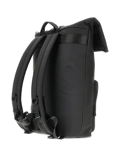 Ea7 Roll Top Backpack In Black