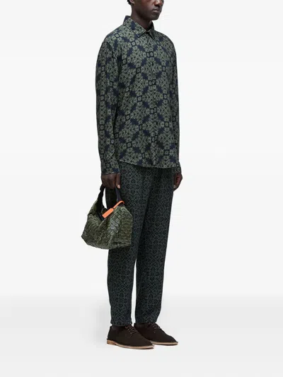 Osklen Tile-pattern Drawstring Trousers In Gray