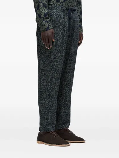 Osklen Tile-pattern Drawstring Trousers In Gray