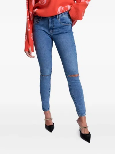 One Teaspoon Freebirds Ripped Jeans In Blue