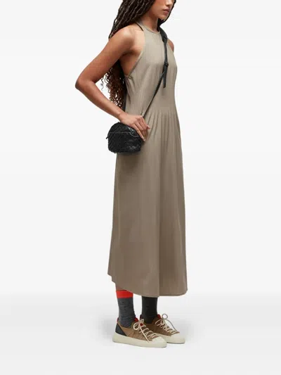 Osklen Pleated Halter-neck Mini Dress In Brown