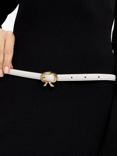 Gianvito Rossi Buckled Leather Belt In White