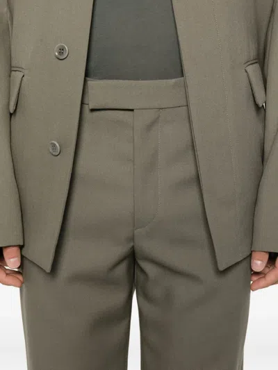 Rier Concealed-fastening Wool Trousers In Gray