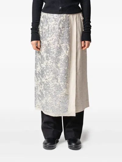 Muller Of Yoshiokubo Sequin-embellished Wrap Skirt In White