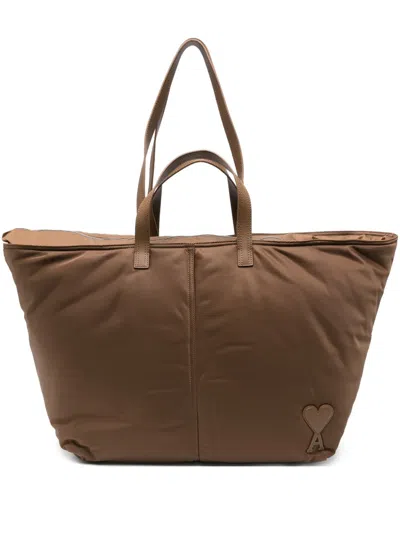 Ami Alexandre Mattiussi Padded Tote Bag In Brown