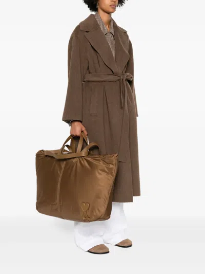 Ami Alexandre Mattiussi Padded Tote Bag In Brown