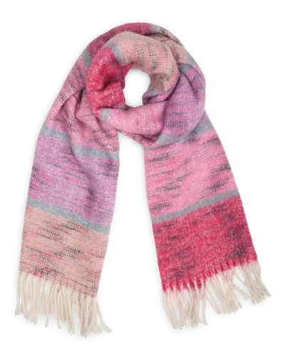 Saachi Cozy Oversized Fringe Scarf In Pink