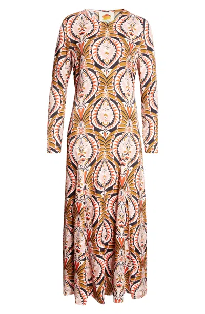 Farm Rio Women's Midi Dress, Pineapple Jewelry Multicolor In Multi