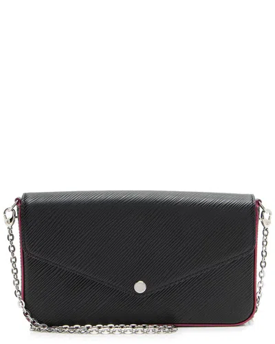 Pre-owned Louis Vuitton Black & Pink Epi Leather Felicie Pochette (authentic Pre-loved)