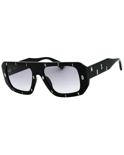 Moschino Dark Grey Shaded Browline Ladies Sunglasses Mos129/s 0807/9o 54 In Black