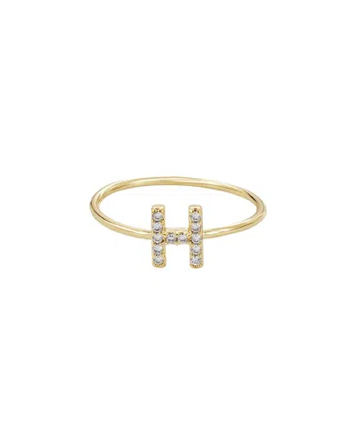 Adornia Gold Cubic Zirconia Pave Initial Ring A Sz 6 In Gold