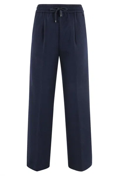 Circolo 1901 Wide Leg Pants With Elastic Waistband In Blue