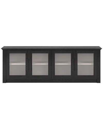 Abraham + Ivy Thornwell Rectangular Tv Stand With Glass Doors For Tvs Up To  78in In Black