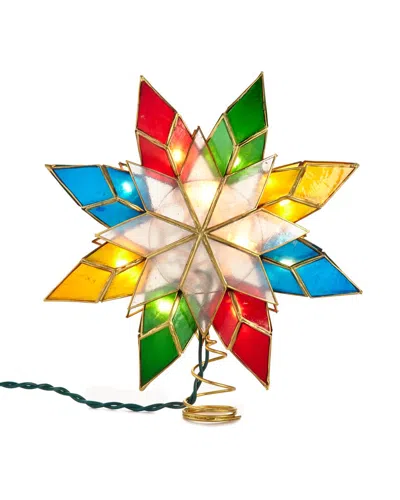 Kurt Adler 10-light Capiz Star Multicolored Treetop In Multi