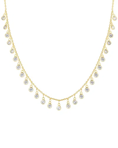 Sphera Milano 18k Over Silver Cz Layering Necklace In Gold