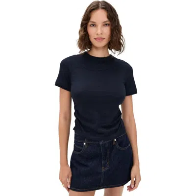 Veronica Beard Women's Damian Short Sleeve Top, Navy In Blue