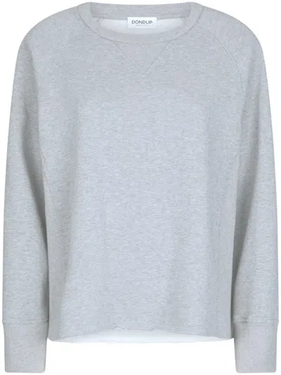 Dondup Classic Grey Cotton Sweater In Gray