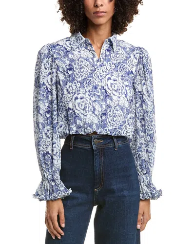 Cinq À Sept Cinq A Sept Sketchbook Floral Zendaya Top In Blue